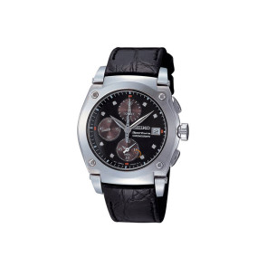 Bracelet de montre Seiko 7T92-0GZ0 / SND861P1 Cuir Noir